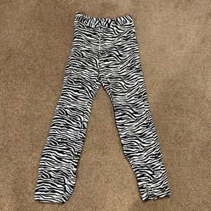zebra print straight leg pants